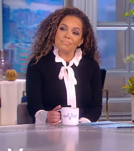 Sunny's striped satin skirt on The View