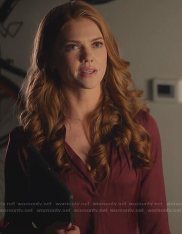 Taylor's red satin blouse on 9-1-1