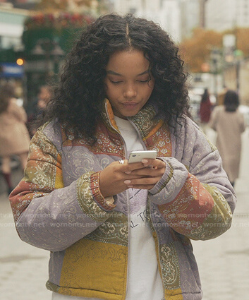 Zoya's bandana print jacket on Gossip Girl