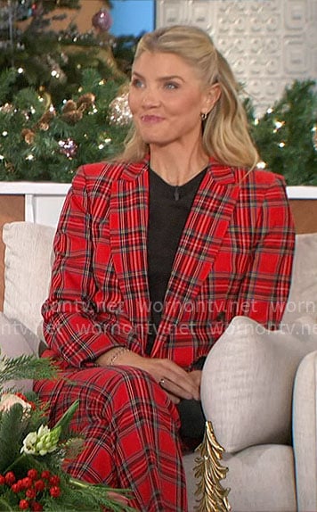 Amanda's red plaid suit on The Talk