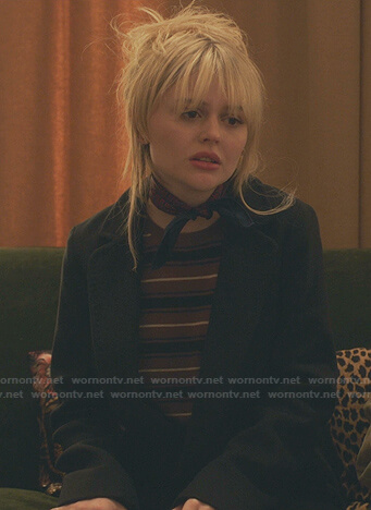 Audrey's brown striped sweater on Gossip Girl