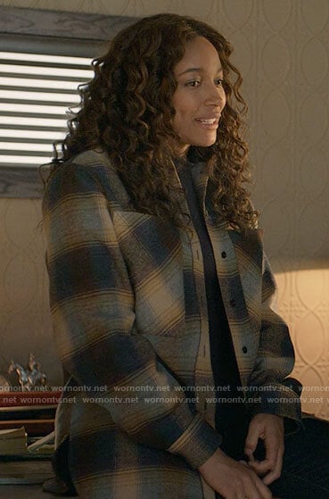 Cassie's plaid shirt jacket on Big Sky