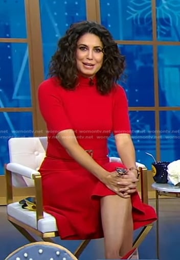 Cecilia's red belted dress on Good Morning America