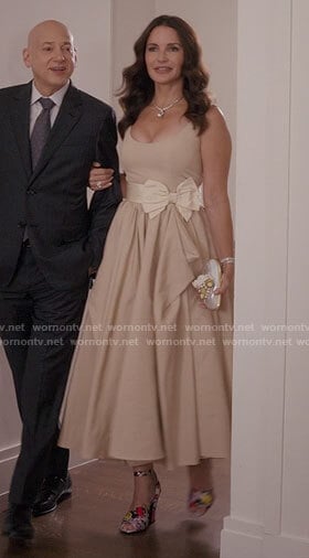 Charlotte's flared midi dress on And Just Like That