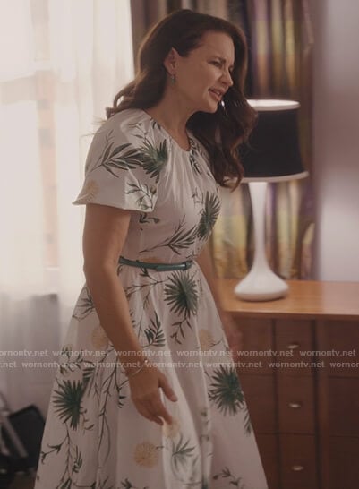 Charlotte's white floral print dress on And Just Like That