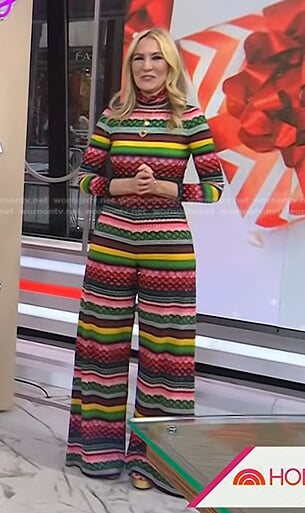 Chassie's mixed print turtleneck top and pants on Today
