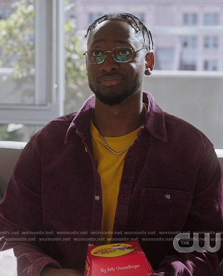 Chester's purple corduroy shirt on The Flash