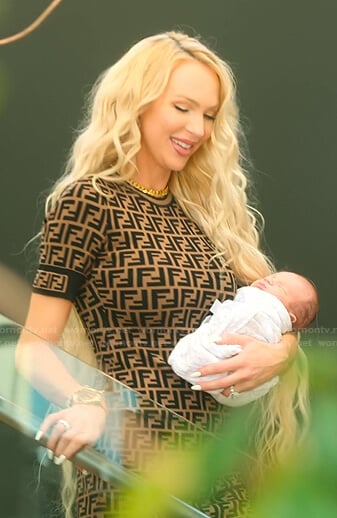 Chrisntine's Fendi brown printed knit dress on Selling Sunset