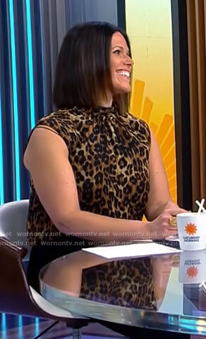 Dana Jacobson's leopard print top on CBS Mornings