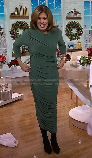 Hoda's green ruched dress on Today