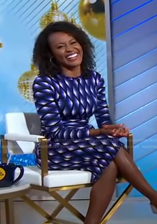 Janai's blue geometric print dress on Good Morning America