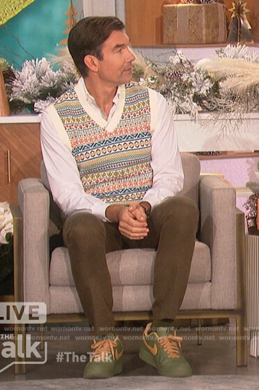 Jerry's fairisle knit vest on The Talk