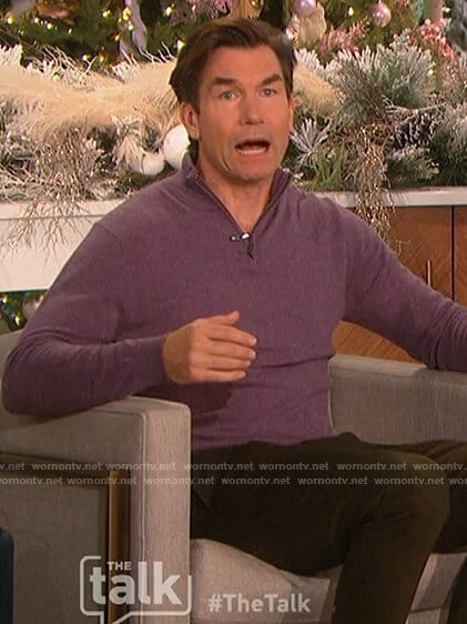 Jerry's purple cashmere sweater on The Talk