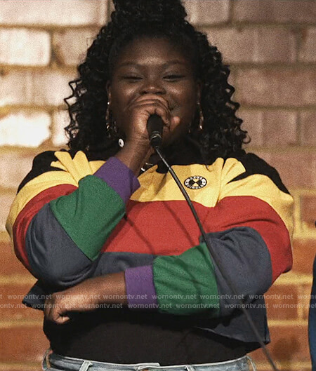 Young Jill's cropped stripe rugby top on Queens