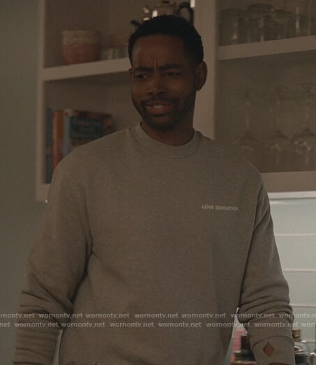Lawrence's gray Love Sensation sweatshirt on Insecure