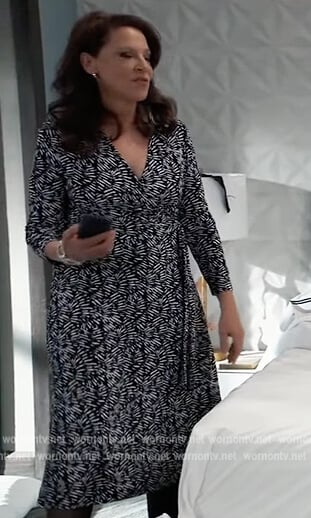Liesl's printed wrap dress on General Hospital