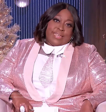Loni's pink sequin blazer on The Real