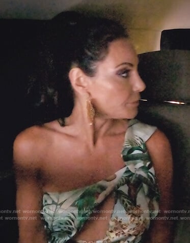 Luann's floral one shoulder dress on The Real Housewives Ultimate Girls Trip