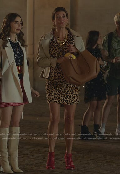 Madeline's red strappy heels on Emily in Paris