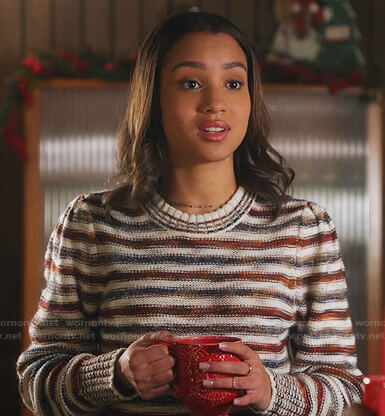May's striped knit sweater on 9-1-1