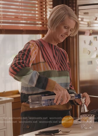 Miranda's abstract stripe sweater on And Just Like That
