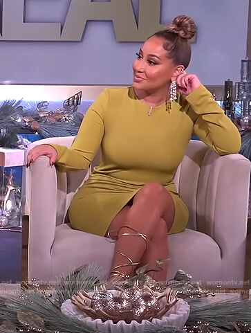 Adrienne's yellow long sleeve mini dress on The Real
