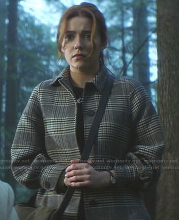 Nancy's grey plaid coat on Nancy Drew
