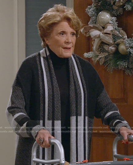 Norma's plaid cardigan on B Positive