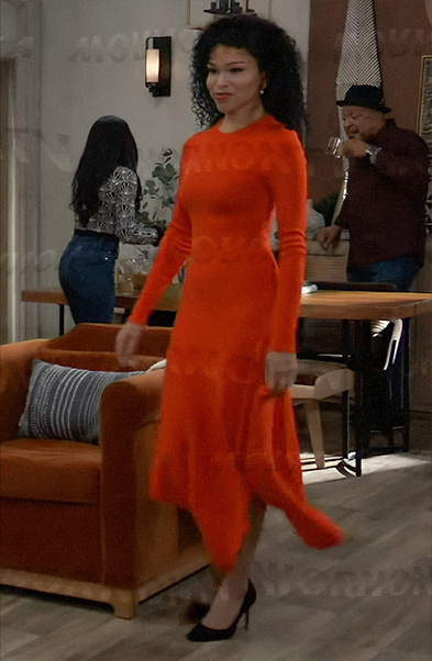 Portia's red asymmetric dress on General Hospital