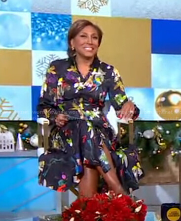 Robin's black floral shirtdress on Good Morning America