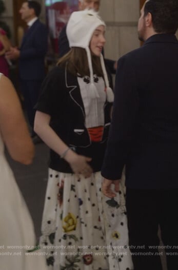 Rose's white floral dot dress on And Just Like That