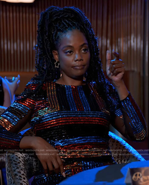 Sabrina's sequin stripe dress on Tyler Perrys Sistas