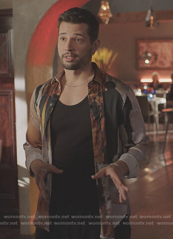 Sam's printed shirt on Dynasty
