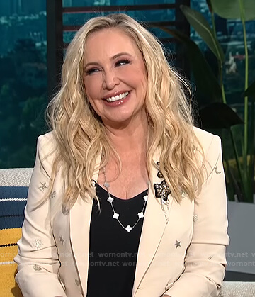 Shannon Storms Beador's ivory star embellished blazer on E! News Daily Pop