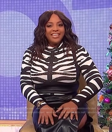 Sherri Shepherd's studded zebra print top on The Wendy Williams Show