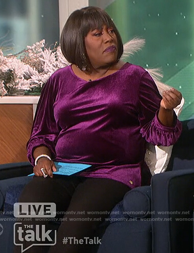 Sheryl's purple velvet top on The Talk