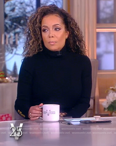 Sunny's black turtleneck sweater and skirt on The View