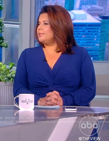 Ana's blue twist front dress on The View