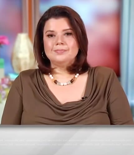 Ana's brown cowl neck top on The View