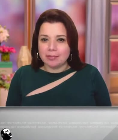 Ana's green slash cutout tee on The View