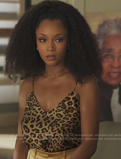 Angela's leopard print cami on Our Kind of People