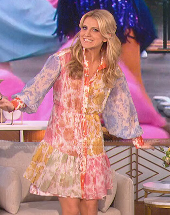 Annaleigh Ashford's multicolor floral shirtdress on The Talk