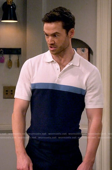 Charlie's colorblock polo shirt on How I Met Your Father