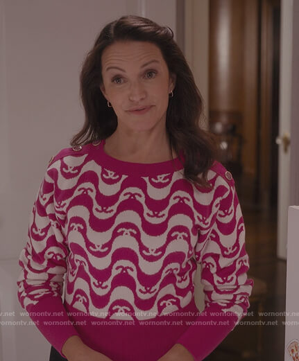 Charlotte's pink Chanel sweater on And Just Like That