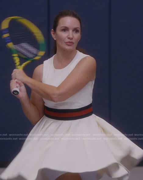Charlotte's white pleated dress on And Just Like That