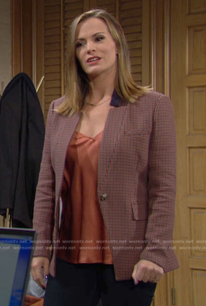 Chelsea's checked blazer on The Young and the Restless