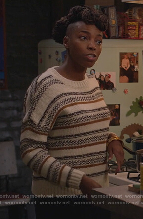 Denise's white stripe sweater on Home Economics