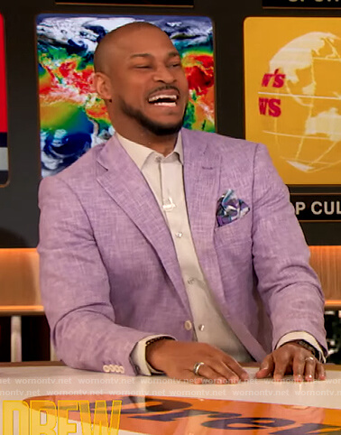 Finesse Mitchell's purple blazer on The Drew Barrymore Show