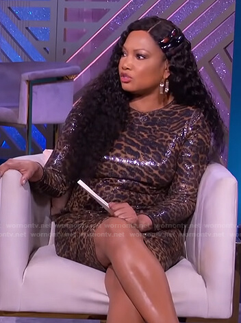 Garcelle's sequin leopard dress on The Real