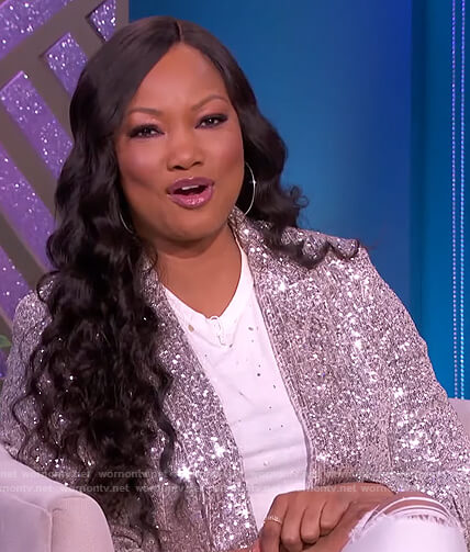 Garcelle's silver sequin blazer on The Real